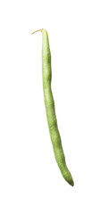 One green beans pod isolated on white