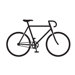 Obraz premium Simple black bicycle icon vector illustration isolated on white background for design elements