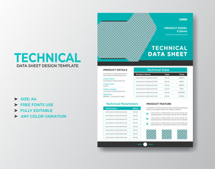 Obraz premium Technical Data Sheet Design Template