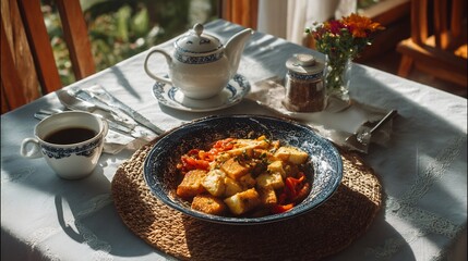 Dominican mang fried cheese sunny breakfast table