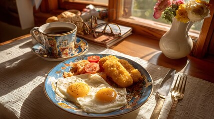 Dominican mang fried cheese sunny breakfast table