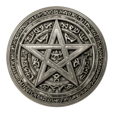 Mystical rune pentagram isolated design on transparent background