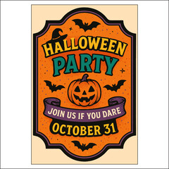 Halloween Invitation Label Design