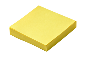 A bright yellow sticky note pad