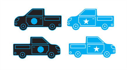 set of trucks vector