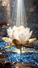 Illuminated lotus flower