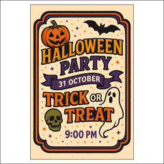 Halloween Invitation Label Design