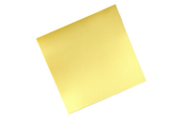 A gold-toned, square, flat object, slightly angled