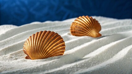 A stunning close-up of a nautilus shell revealing its Fibonacci spiral, resting on a raked sand pattern.