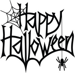 Spooky Spiderweb and Hanging Spider with 