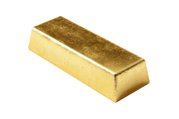 Gold bar, rectangular, lustrous, golden