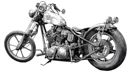 Naklejka premium motorcycle on black background