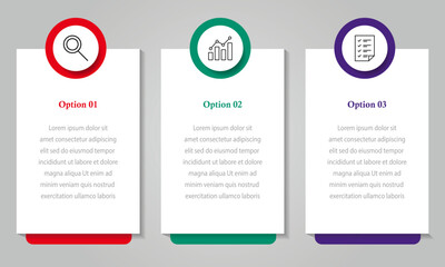 Fototapeta premium Business data visualization timeline process infographic template design with icons | 3 steps business infographic diagram with circle 