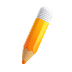 A bright orange pencil with a white eraser cap