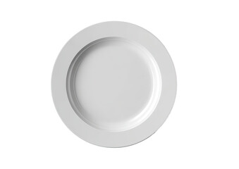 Empty white round plate, top view.  Simple, clean design