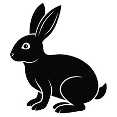 Vector illustration of a cute black rabbit