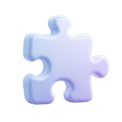 Obraz premium Pastel purple-blue puzzle piece, 3D rendered