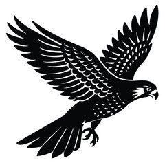 A vector illustration of a majestic eagle in flight, its silhouette with outstretched wings symbolizing freedom