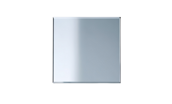Square, light-gray, reflective surface.  A simple, smooth, rectangular object.  It appears to be made of glass or metal.  The light reflects softly