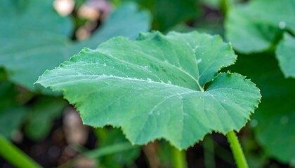 Lush green squash leaf