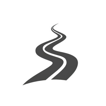 Winding two-lane road against a dark background