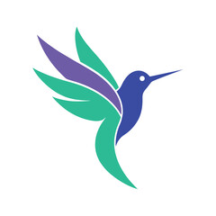 Elegant hummingbird in flight logo design perfect for nature wildlife and conservation brands