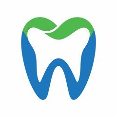 Modern dental care logo featuring a stylized blue tooth outline perfect for dental practices and health services