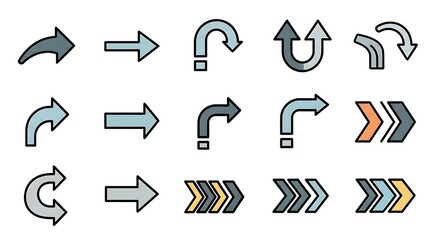 Explore a diverse collection of directional arrows for captivating presentations and intuitive navigation, perfect for modern websites and app interfaces