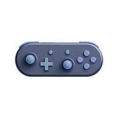 A  gray-blue game controller.  Features  two  large  buttons,  a  central  plus  sign  button,  and  several  smaller  buttons  on  its  surface.  It's  rectangular  and  has  a  simple  design