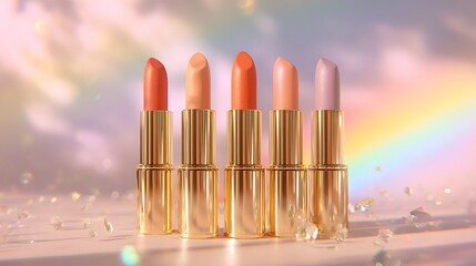 Pastel Lipstick Collection Gradient Display
