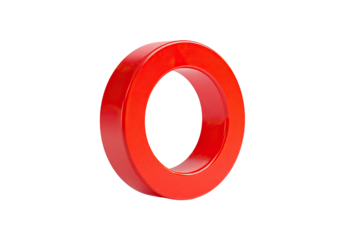 A vibrant, 3D rendered,  red circle