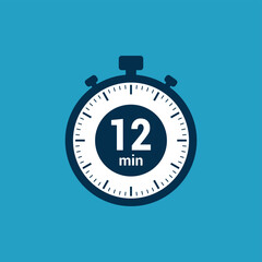 12 min clock icon time vector illustration design symbol