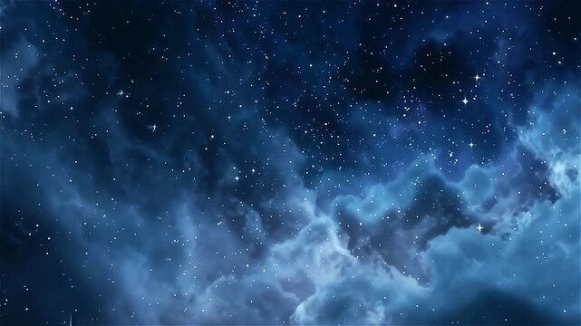 camera flying over stars and clouds starry night cloudiness 