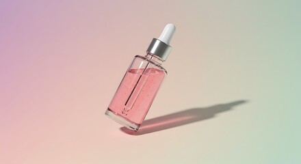 Pink Serum Bottle Beauty Product Skincare Minimalist.