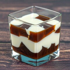 Layered dessert in glass