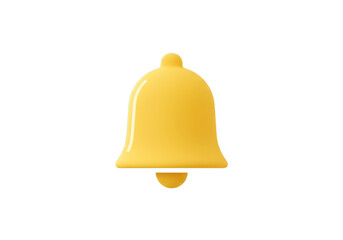 Yellow 3D Bell Notification Icon Alert, Reminder, Signal