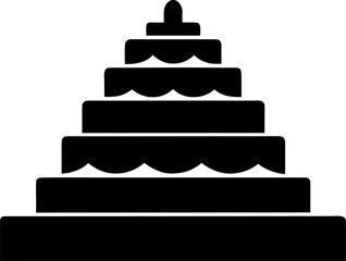 A Multi Ttiered Wedding Cake Clean Vector Silhouette