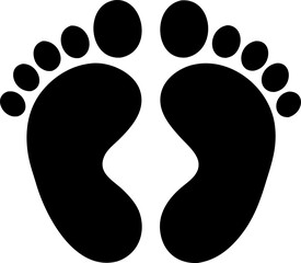 A Pair of Baby Feet Simple Graphic Symbol Clean Silhouette