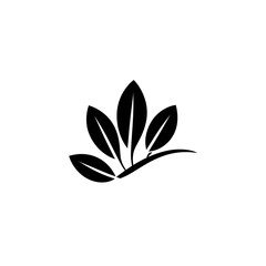 Minimalist leaf branch illustration creating serene and elegant design element for various