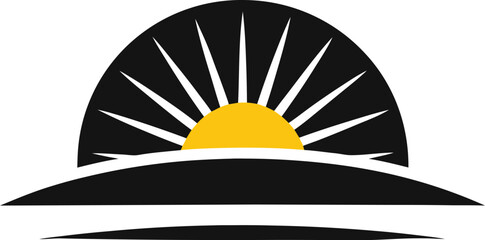 A Sunset or Sunrise Icon Minimalist Vector Icon