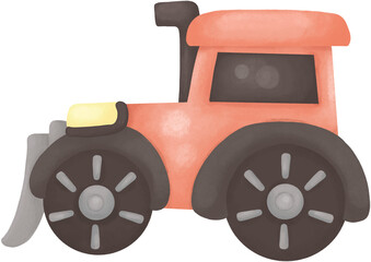 cute cartoon combine harvester illustration for farming and agriculture.