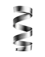 Silver metallic spiral ribbon design