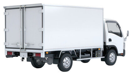 PNG White delivery truck rear view