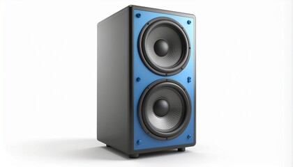 Fototapeta premium 3D futuristic digital speaker isolated on white background for sound, audio, and modern technology design concept