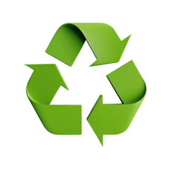 Obraz premium Bright green recycle symbol