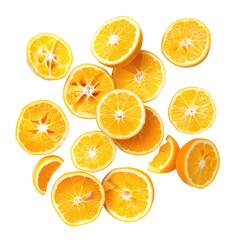 Obraz premium Citrus slices, vibrant yellow, overlapping circles