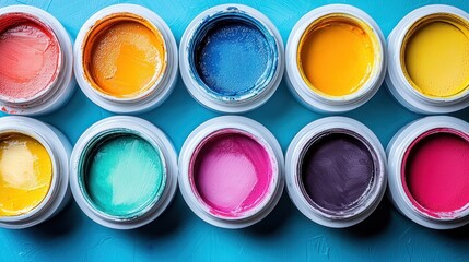 Vibrant Hues: A Colorful Collection of Paint Pots