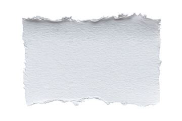 Fototapeta premium A pristine, rectangular piece of white paper, torn from larger sheet. Rough, uneven edges