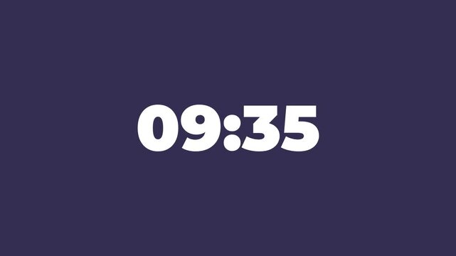 10 minute timer countdown animation from 10 minute to 0 minute on black background. Modern flat design. 4K. Perfect for business, countdowns, event.