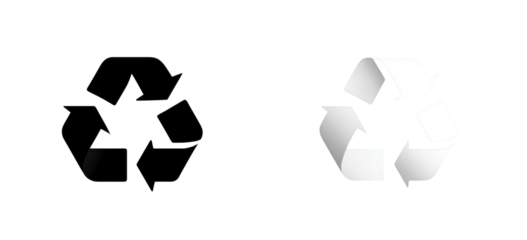 Recycling symbol, two variations